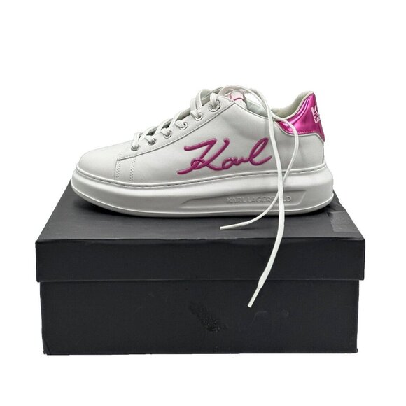 NIB Karl Lagerfeld Women Sneakers kapri Signia Leather KL62510A US 9 HTF - Picture 2 of 16